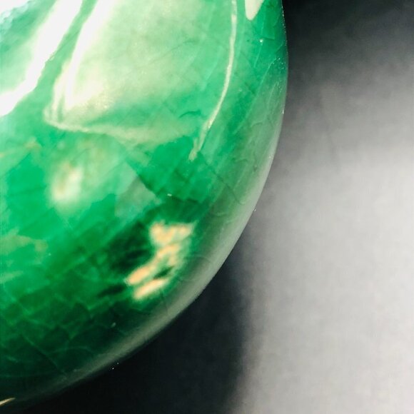 Beauceware Oversized Kelly Green Amoeba Ceramic Ashtray, Beauce Pottery #809 - Picture 11 of 14